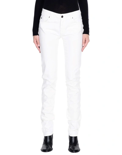 Shop Mcq By Alexander Mcqueen Denim Pants In White