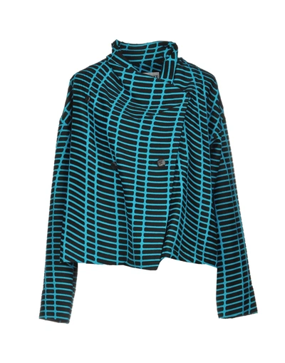 Shop Issey Miyake Blazers In Turquoise