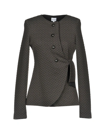 Shop Armani Collezioni Suit Jackets In Lead