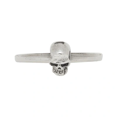 Shop Emanuele Bicocchi Silver Tiny Skull Ring