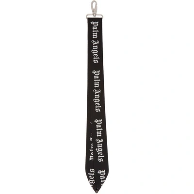 Shop Palm Angels Black And White Logo Lanyard Keychain In 8800 Multi