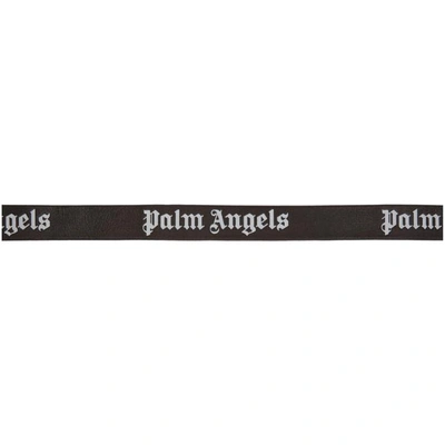 PALM ANGELS 黑色徽标腰带