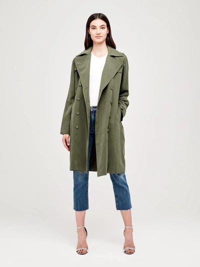 Shop L Agence Elise Trench Jacket In Beetle