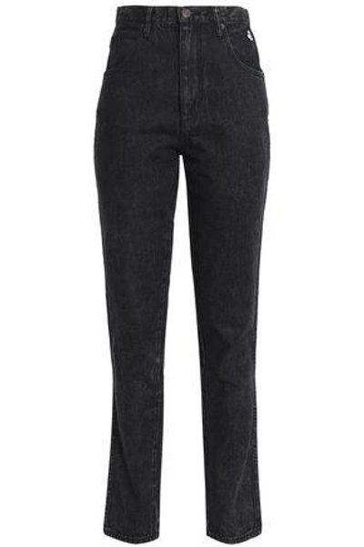 Shop Marc Jacobs Woman High-rise Straight-leg Jeans Black
