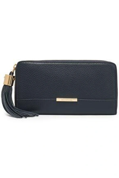 Shop See By Chloé Woman Textured-leather Wallet Navy