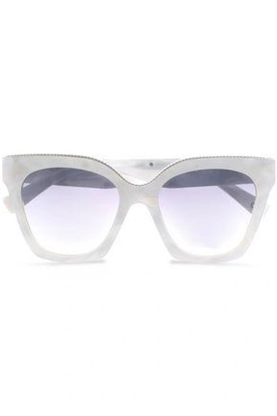 Shop Marc Jacobs D-frame Printed Acrylic Sunglasses In White