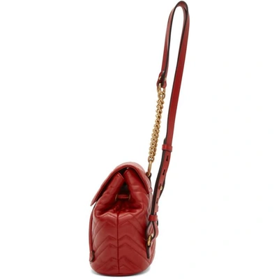 Shop Gucci Red Mini Gg Marmont 2.0 Backpack In 6433 Red