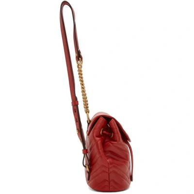 Shop Gucci Red Mini Gg Marmont 2.0 Backpack In 6433 Red