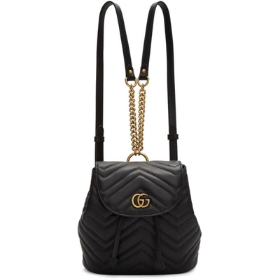 Shop Gucci Black Mini Gg Marmont 2.0 Backpack In 1000 Black