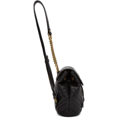 Shop Gucci Black Mini Gg Marmont 2.0 Backpack In 1000 Black