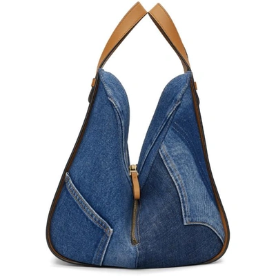 Shop Loewe Blue Denim Small Hammock Bag In 6386 Multi