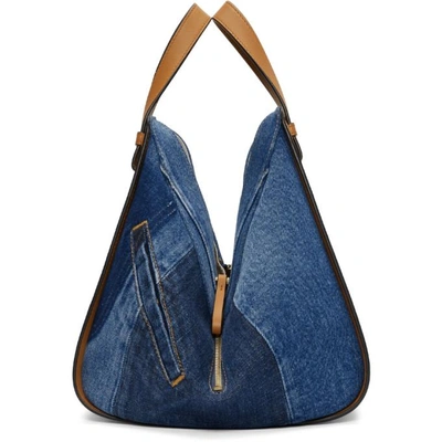 Shop Loewe Blue Denim Small Hammock Bag In 6386 Multi