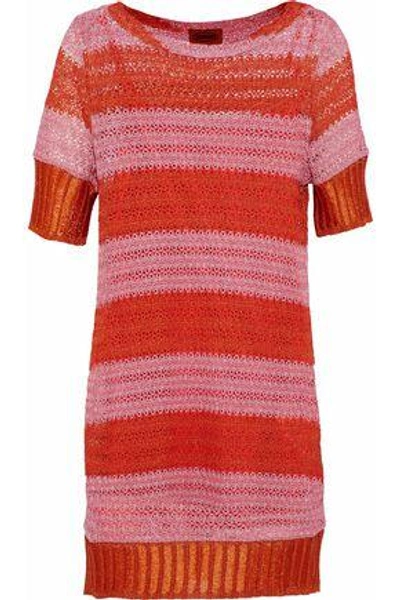 Shop Missoni Woman Crochet-knit Mini Dress Orange