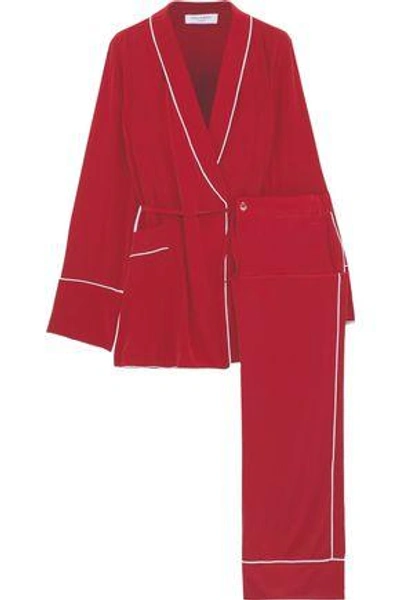 Shop Equipment Washed-silk Pajama Set In Red