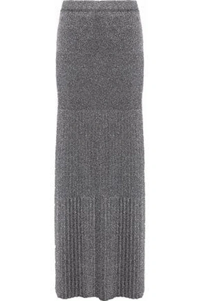 Shop Missoni Woman Metallic Stretch-knit Maxi Skirt Black