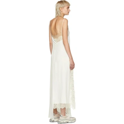 Shop Stella Mccartney Off-white Lace Insert Slip Dress In 9503 Ivory