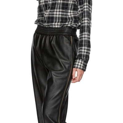 Shop Stella Mccartney Black Faux-leather Lounge Pants