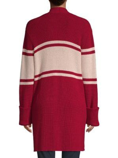 Shop Joie Caleela Varsity Cardigan In Red Parchment