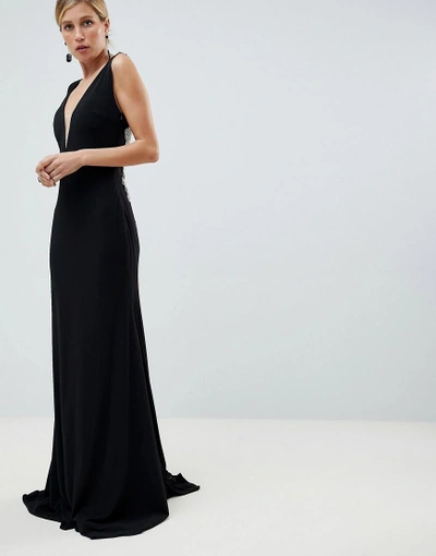 Shop Jovani Plunge Maxi Dress - Black