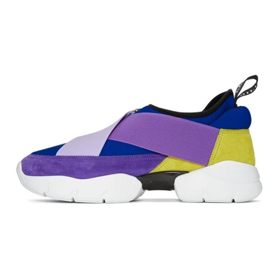 Shop Emilio Pucci Colorblock Elastic Band Slip-on Sneakers In A71 Blue