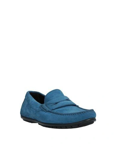 Shop Dolce & Gabbana Man Loafers Blue Size 8.5 Calfskin