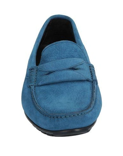 Shop Dolce & Gabbana Man Loafers Blue Size 8.5 Calfskin