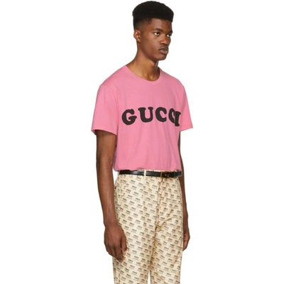 Shop Gucci Pink Logo T-shirt In 5370 Sug Pi