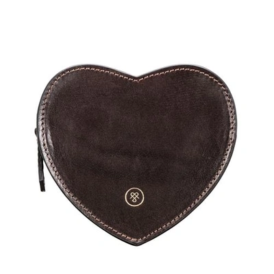 Shop Maxwell Scott Bags Luxury Brown Leather Heart Shaped Handbag Tidy