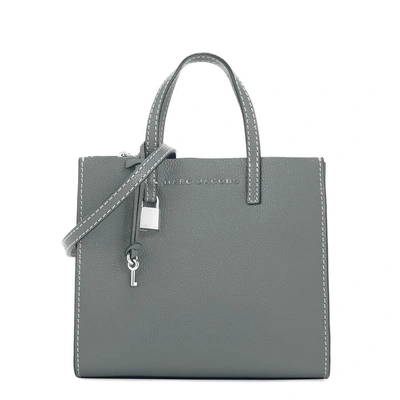 Shop Marc Jacobs Grind Mini Leather Cross-body Bag In Grey