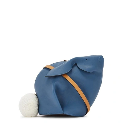 Shop Loewe Bunny Mini Leather Cross-body Bag In Blue