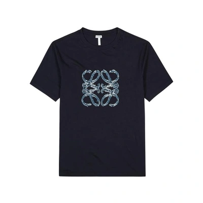 Shop Loewe Logo-appliquéd Cotton T-shirt In Navy