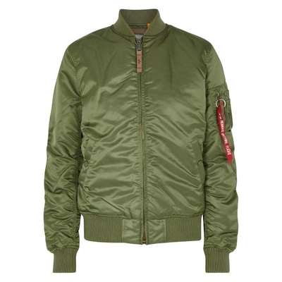 Shop Alpha Industries Ma-1 Vf59 Shell Bomber Jacket In Green