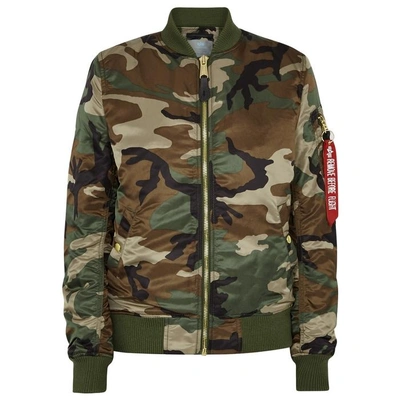 Shop Alpha Industries Ma1-vf Camoflauge-print Bomber Jacket In Green