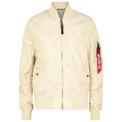 Shop Alpha Industries Ma1-tt Ecru Bomber Jacket In Cream