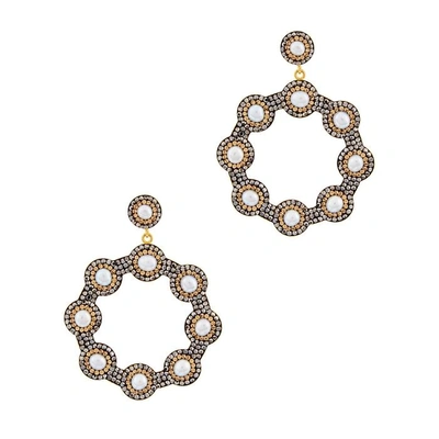 Shop Soru Jewellery Baroque Pearl Earrings In Peach