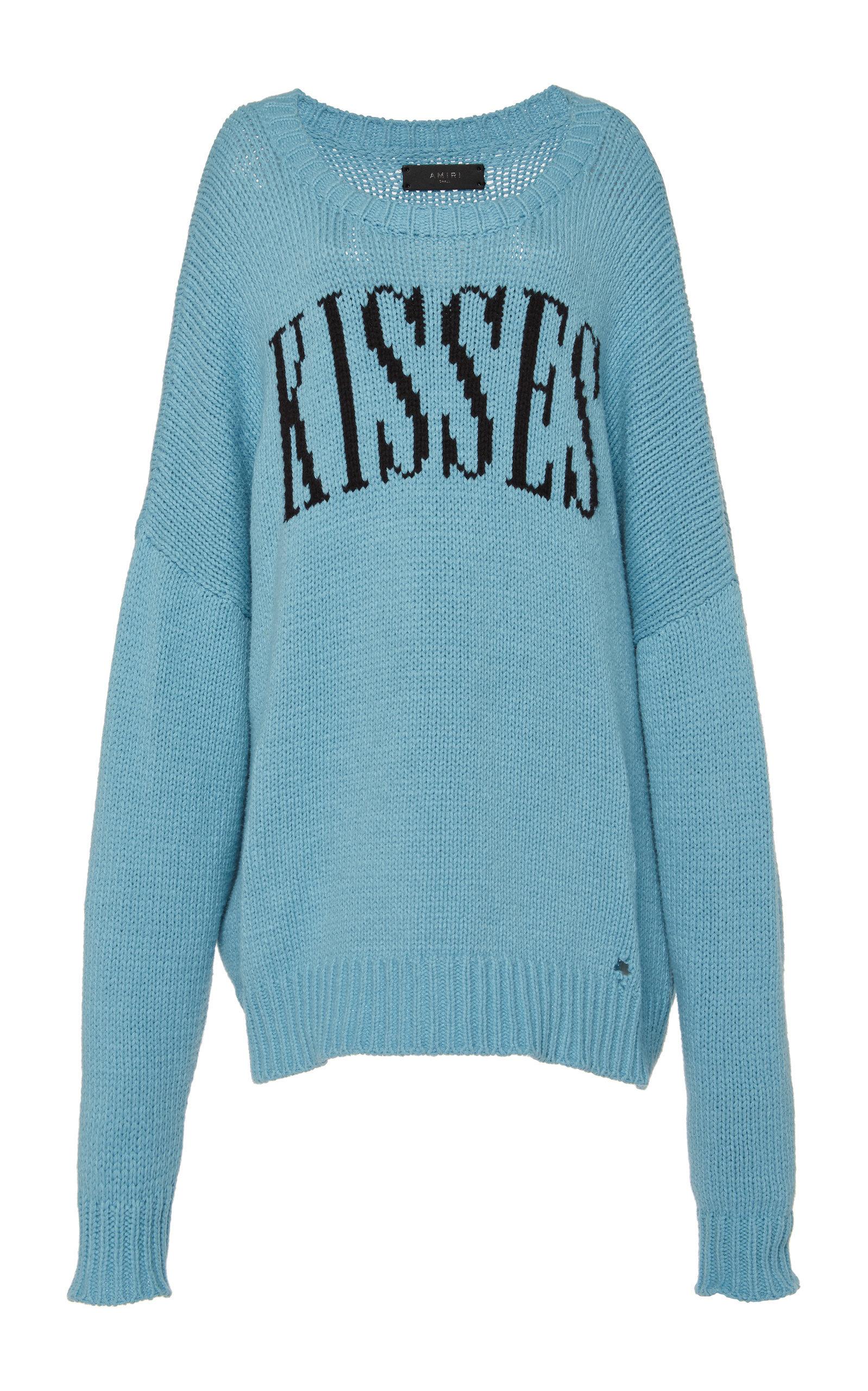 Amiri Knit Oversized Sweater In Blue | ModeSens