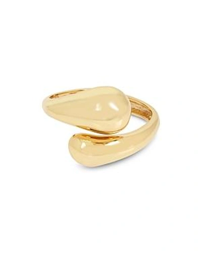 Shop Robert Lee Morris Soho Curved Bypass Bracelet In Gold