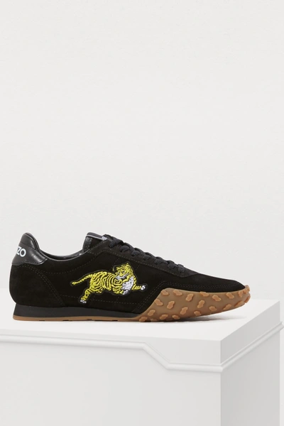 Shop Kenzo Leather Move Sneakers In Pesante Suede 99