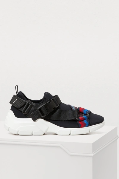 Shop Prada Nomad Sneakers In Blak Multi