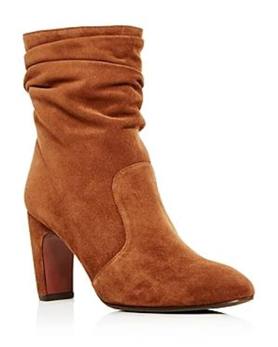 Shop Chie Mihara Women's Jazz Suede Slouch High-heel Boots In Brown