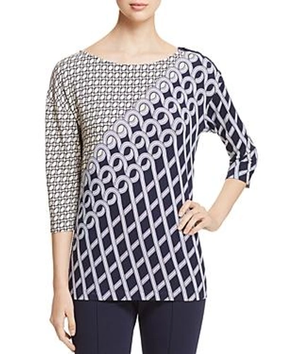 Shop St John Chain Swirl Top In Navy Multi