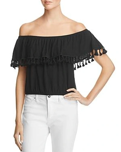 Shop Michelle By Comune Pom Off-the-shoulder Top - 100% Exclusive In Black