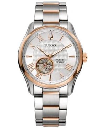 Shop Bulova Men's Automatic Wilton Two-tone Stainless Steel Bracelet Watch 42mm