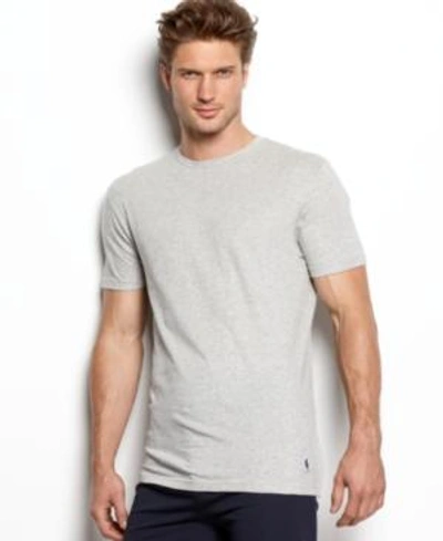 Shop Polo Ralph Lauren Men's Undershirt, Slim Fit Classic Cotton Crews 3 Pack In Black/grey