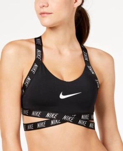 Shop Nike Indy Dri-fit Cross-back Compression Low-impact Sports Bra In Black