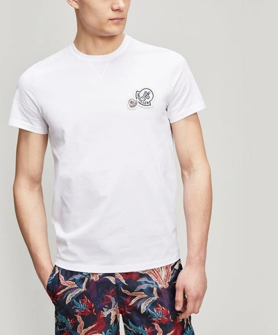 Shop Moncler Double Logo T-shirt In White