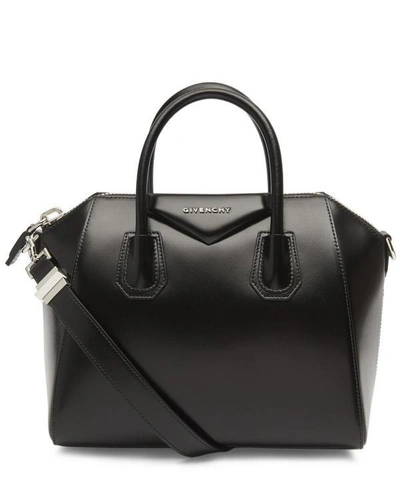 Shop Givenchy Small Antigona Leather Bag In Black