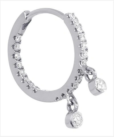 Shop Maria Tash 5/16' Diamond Double Charm Front-facing Eternity Hoop Earring In White Gold