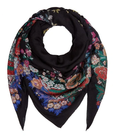 Shop Alexander Mcqueen Mythical Creature Scarf In Blue