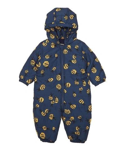 Shop Stella Mccartney Bee Print Puddle Overall 3 Months-3 Years In Blue